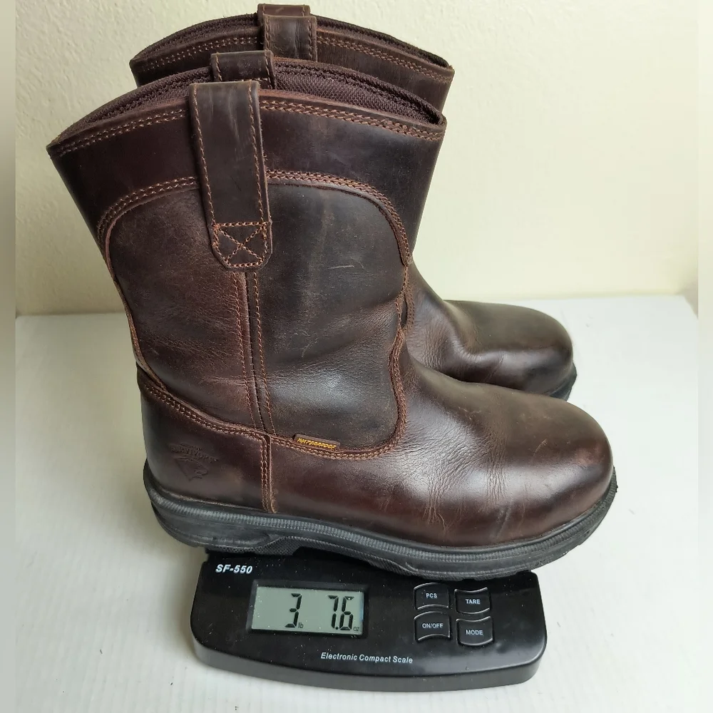 Herman Survivors 8 Men's Dark Brown Leather Plower Waterproof Pull Work  Boots
